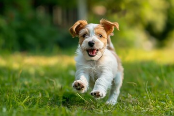playful puppy running
