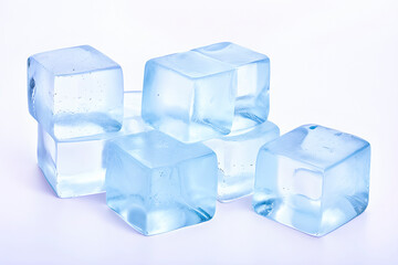 물방울이 맺힌 사각 얼음들이 쌓여 있는 이미지