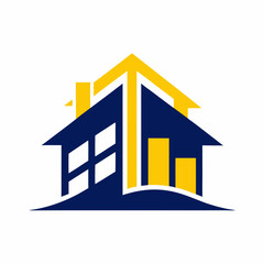 Building house logo icon design vector art illustration.