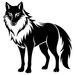 Wolf silhouette vector icon illustration