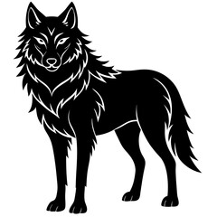 Wolf silhouette vector icon illustration