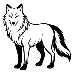 Wolf silhouette vector icon illustration
