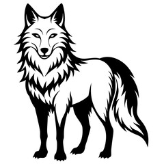Wolf silhouette vector icon illustration