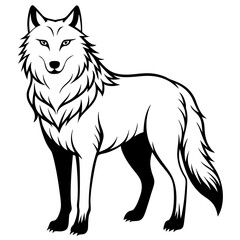 Wolf silhouette vector icon illustration