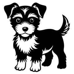 puppy silhouette vector icon illustration