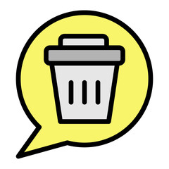Delete Message Vector Filled icon design