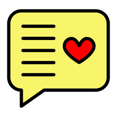 Love Message Vector Filled icon design