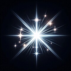 Naklejka premium Dazzling Star Lens Flare on Black Background