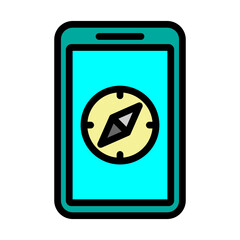 Compass App Vector Filled Icon design