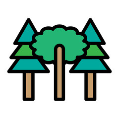 Forest Vector Filled Icon design