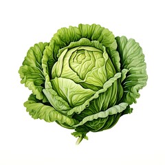 Fototapeta premium Fresh Cabbage Isolated on White Background
