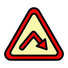 Sharp Bend Vector Filled Icon design