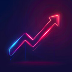 graph with red arrow,indicating an increase in stock or financial situation