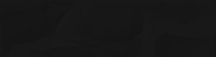 Dark black crumpled paper wrinkled background, Black empty leaf of crumpled paper texture background. Vector illustration.