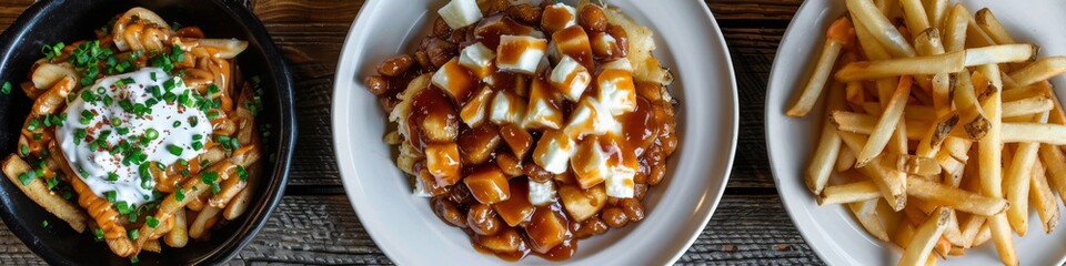 Canada Day Celebration Featuring Toronto's Signature Poutine and Unique Local Delicacies, Highlighting Festive Joy and National Pride, AI-Generated High-Resolution Wallpaper