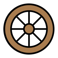 Obraz premium Wheel Vector Filled Icon Design