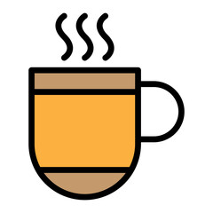 Hot Coffee Vector Filled Icon Design