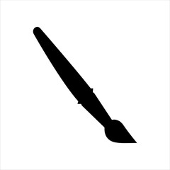 Paint brush vector silhouette isolated on white background. Paint brush icon illustration design.