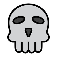 Skull Vector Filled Icon Design