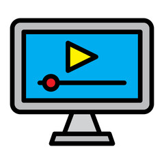 Video Vector Filled Icon Design