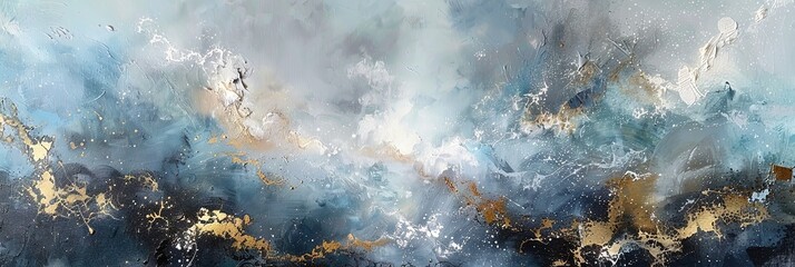 an abstract painting, winter colors