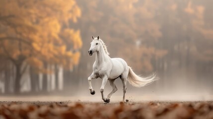 Fototapeta premium An ultra-sharp image of an equestrian athlete performing a dressage routine, showing precise movements and elegant posture, using a 50mm lens at f/1