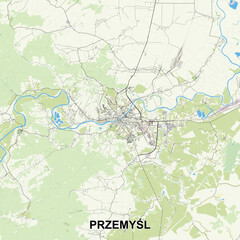 Przemyśl, Poland map poster art