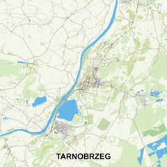 Fototapeta premium Tarnobrzeg, Poland map poster art