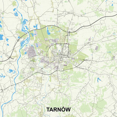 Tarnów, Poland map poster art