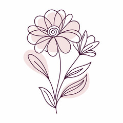 Continuous one line art flower design hand drawn simple flower outline (8)