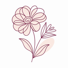 Continuous one line art flower design hand drawn simple flower outline (7)