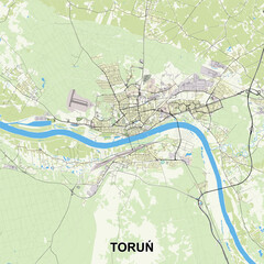 Toruń, Poland map poster art