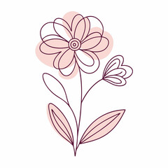 Continuous one line art flower design hand drawn simple flower outline (9)