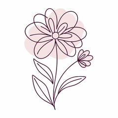 Continuous one line art flower design hand drawn simple flower outline (10)