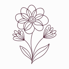 Continuous one line art flower design hand drawn simple flower outline (2)