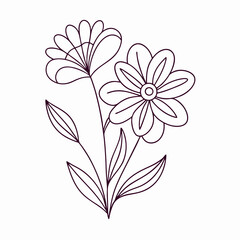 Continuous one line art flower design hand drawn simple flower outline (6)
