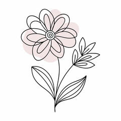 Continuous one line art flower design hand drawn simple flower outline (27)