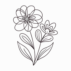 Continuous one line art flower design hand drawn simple flower outline (26)