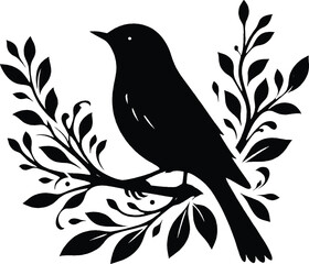 Bird silhouette isolated on vector illustration. 
