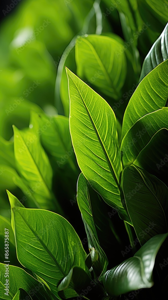 Poster green leaves background   HD 8K wallpaper Stock Photographic image
