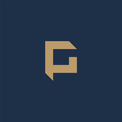 PG or P & G monogram logo in gold color.