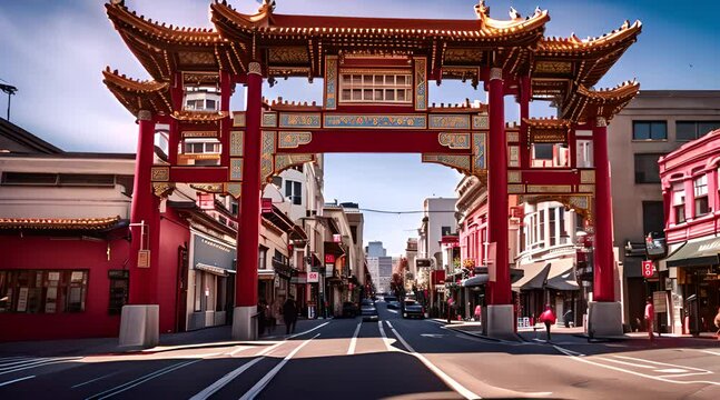 Historical Archway of Chinatown in San Francisco, April 17