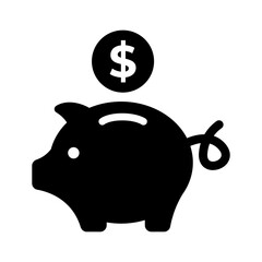 Saving Money Piggy Bank Icon Illustration
