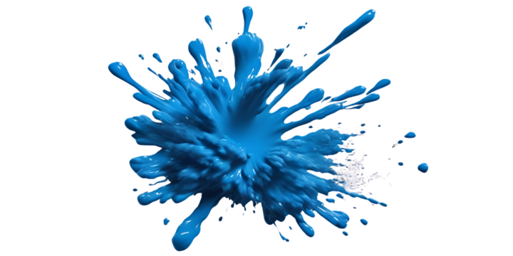 Abstract blue in splash, paint, brush strokes, white background grunge stains. transparent splash paint effect. Paintball Splash. Paintball Splash, png - Powered by Adobe