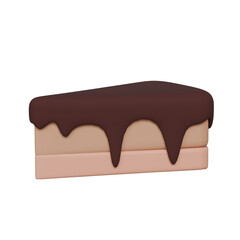 3D Cute Cartoon Dark Chocolate Cake