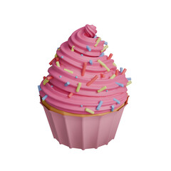 3D Pink Cupcake