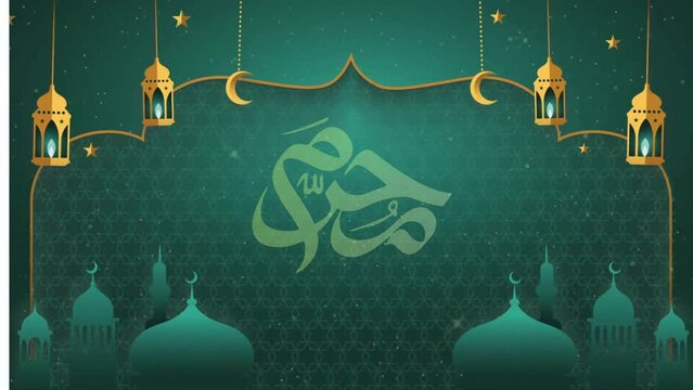 Muharram Typography Arbic Islamic Festival motion background video