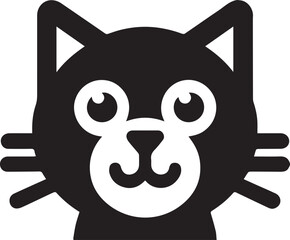 cat head silhouettes vector art illustration