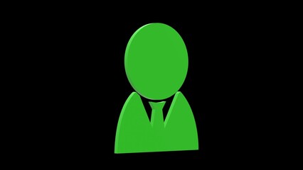 man male person avatar green set icon 3d illustration rotation