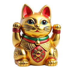 feng shui fortune cat on transparent background